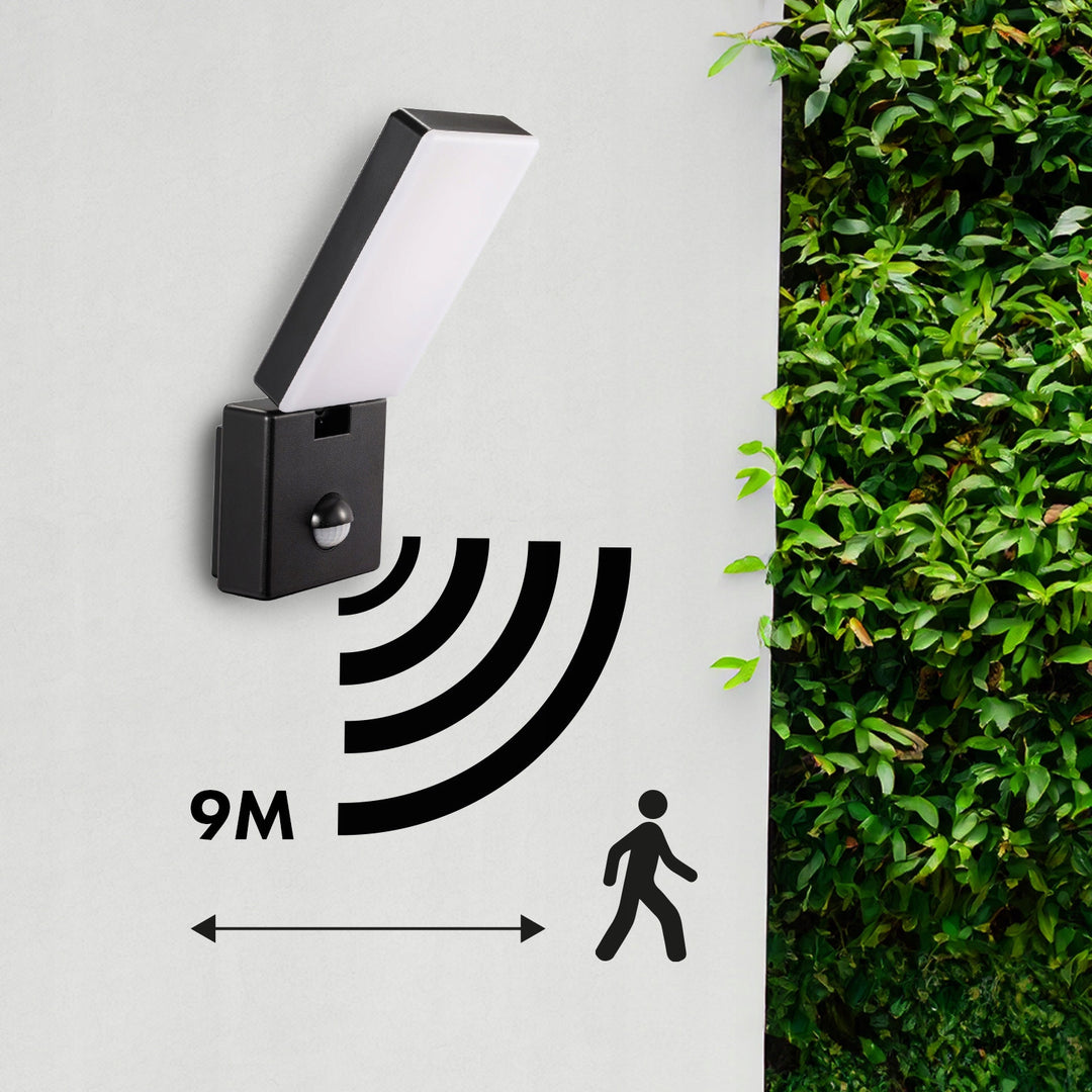 Maclean LED Light with Motion Sensor, PIR Motion Sensor, Black, 10W, IP65, 800 lm, Neutral White (4000K) MCE516 B, 2 pieces