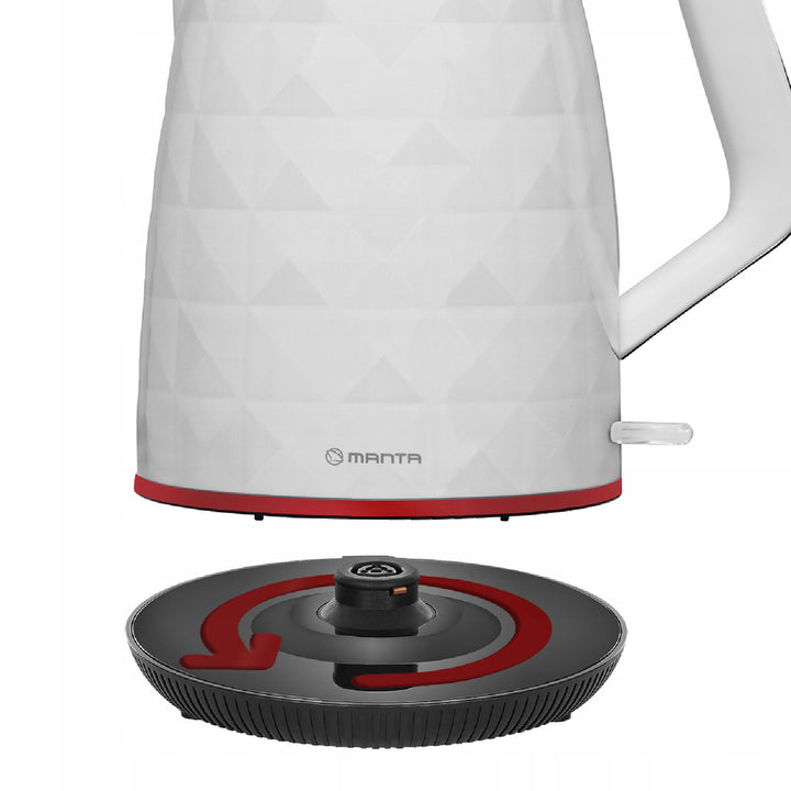 Manta ORISA 1.7L 2200W Cordless Electric Kettle, White