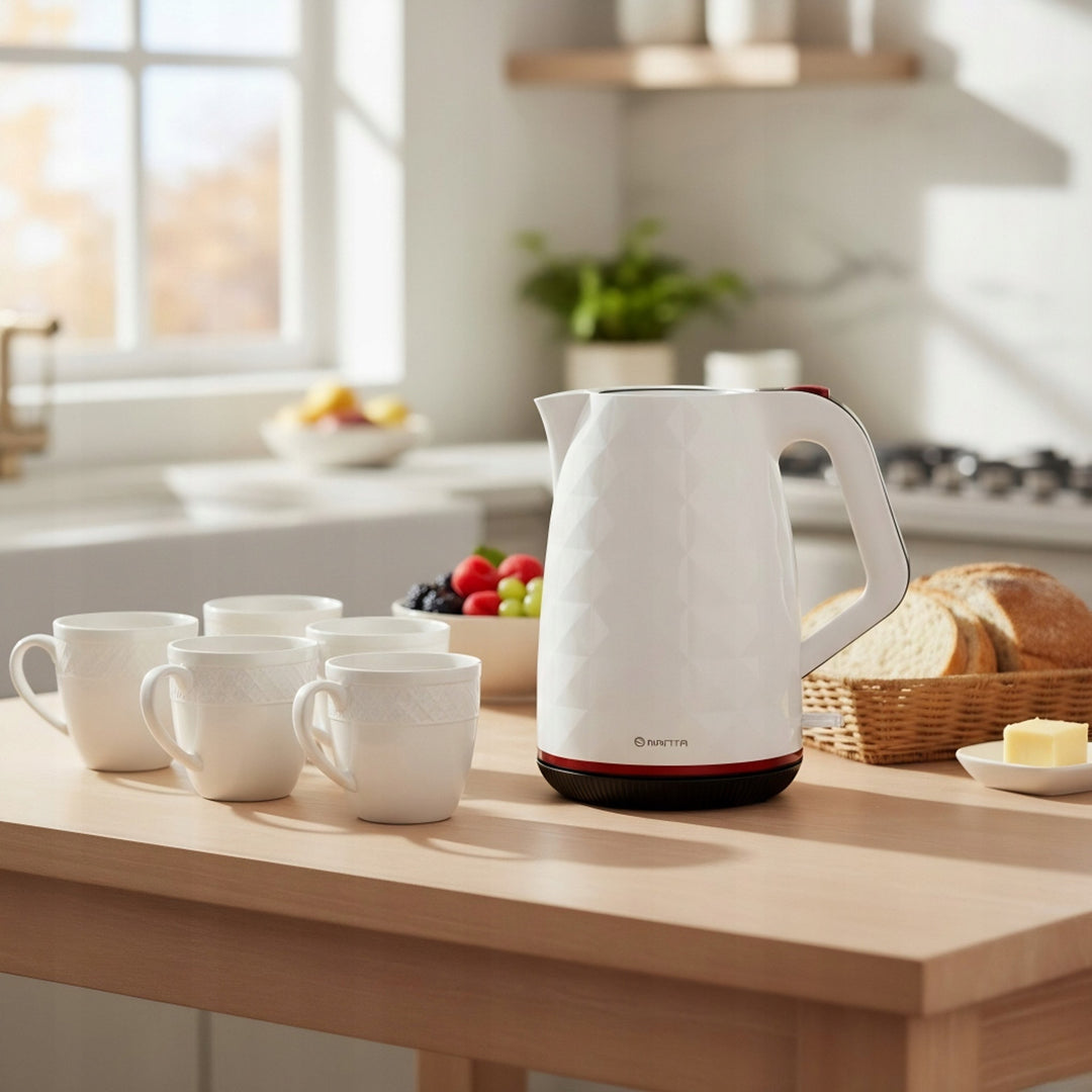 Manta ORISA 1.7L 2200W Cordless Electric Kettle, White