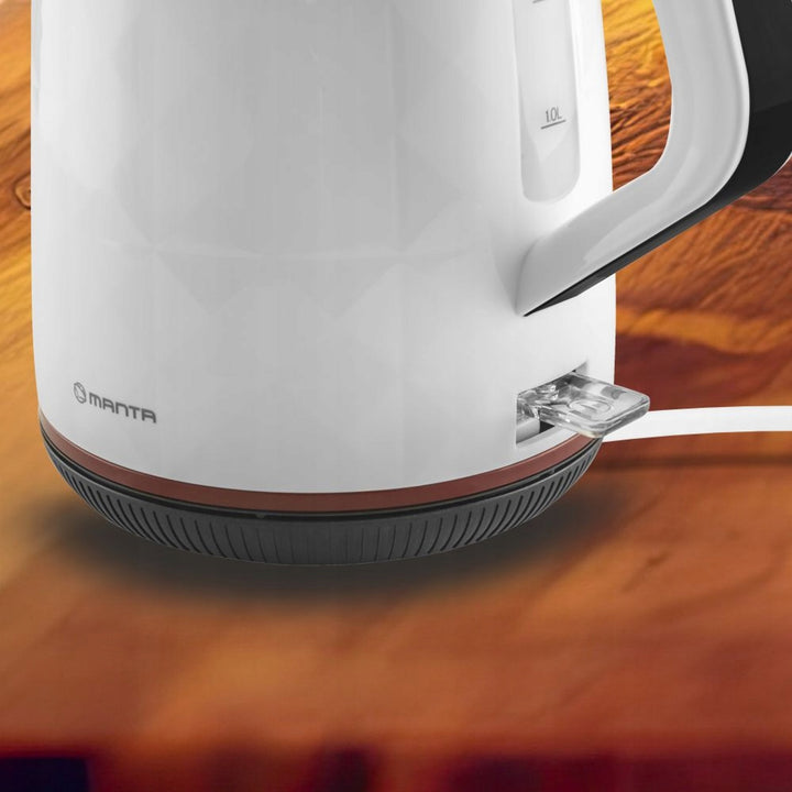 Manta ORISA 1.7L 2200W Cordless Electric Kettle, White