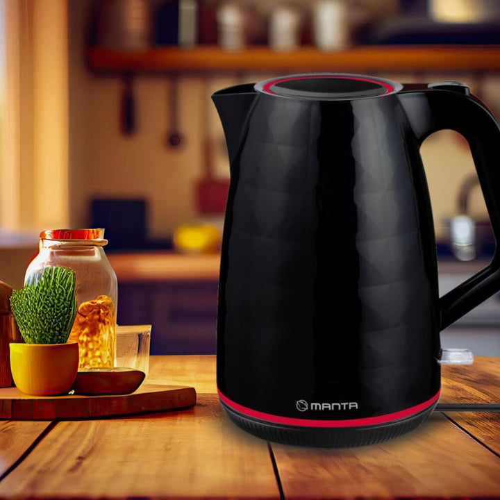 Manta ORISA 1.7L 2200W Cordless Electric Kettle, Black