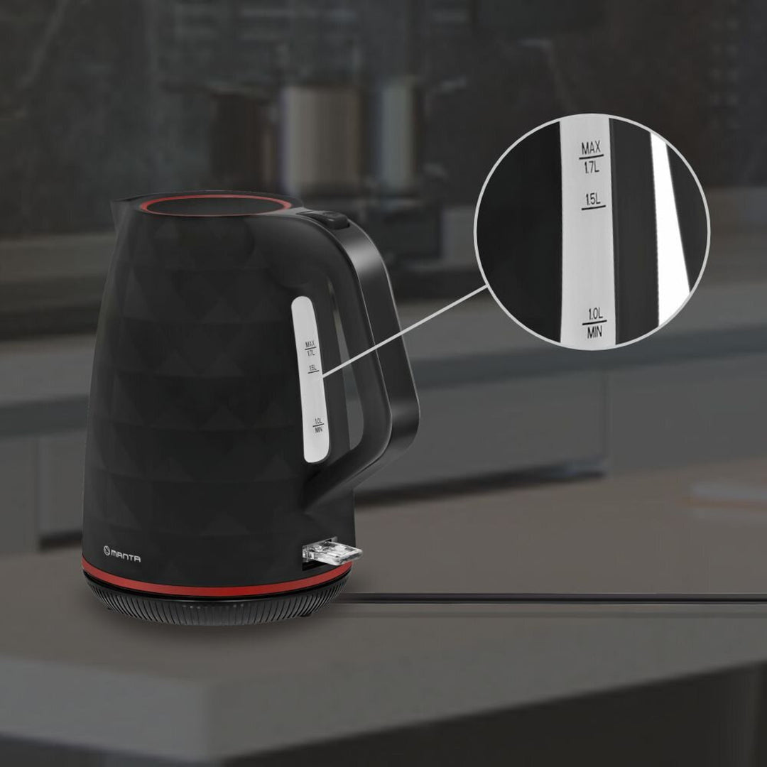 Manta ORISA 1.7L 2200W Cordless Electric Kettle, Black