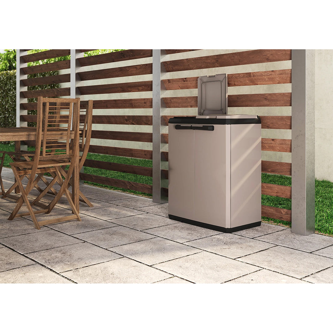 Keter Waste Sorting Cabinet, capacity 2x110L, manually operated lid, suitable for outdoor use, 241065