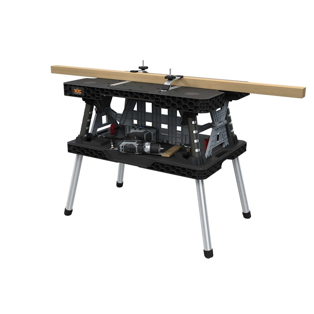 Keter 2.0 Folding Workbench, Load Capacity 453 kg, Work Surface 85x56 cm, Sturdy Metal Legs, 271269