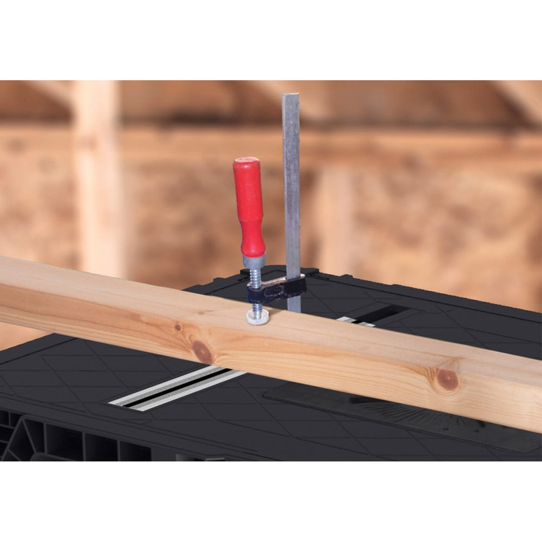 Keter Jobmade Portable Workbench, 453 kg load capacity, non-slip feet, storage compartment with clamps under the tabletop, 239985