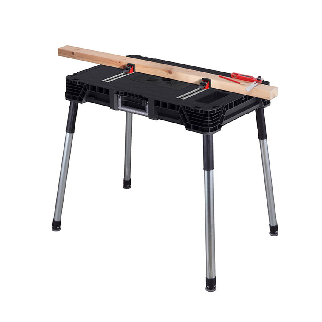 Keter Jobmade Portable Workbench, 453 kg load capacity, non-slip feet, storage compartment with clamps under the tabletop, 239985