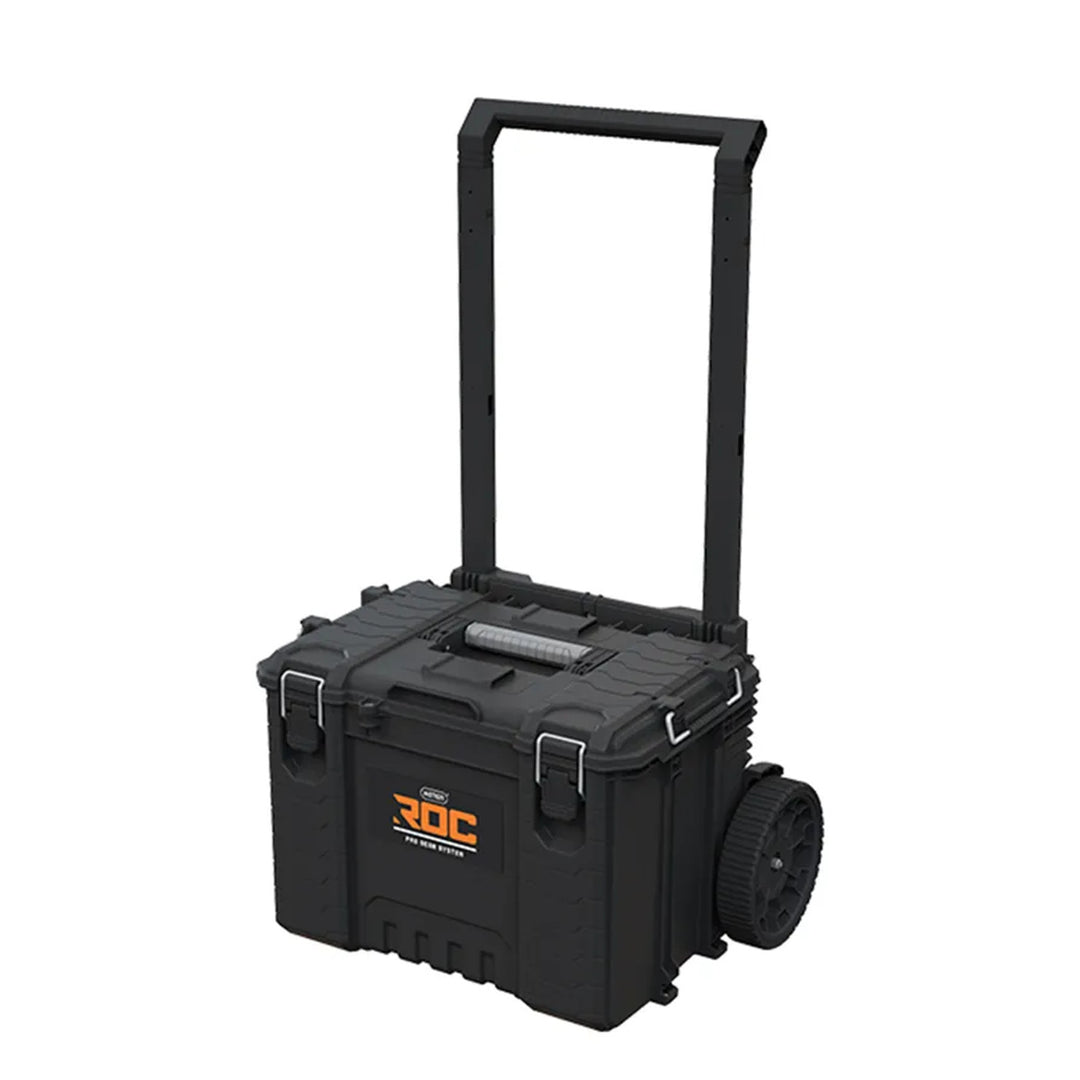 Set of 3 Keter ROC Pro Gear 2.0 tool chests, total capacity 110L, IP65 protection, removable telescoping handle, padlockable, 256982