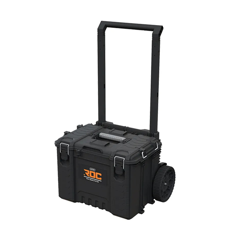 Set of 3 Keter ROC Pro Gear 2.0 tool chests, total capacity 110L, IP65 protection, removable telescoping handle, padlockable, 256982