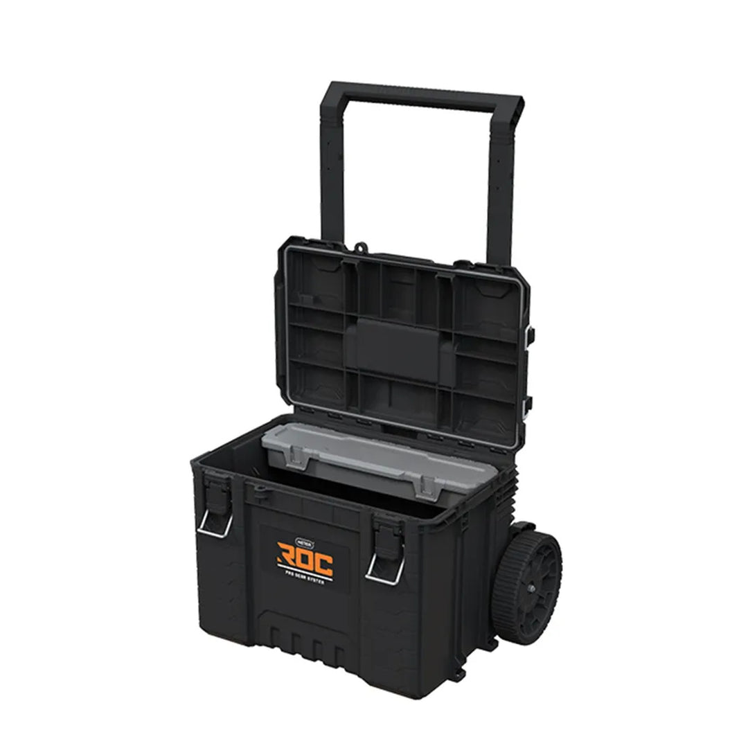 Set of 3 Keter ROC Pro Gear 2.0 tool chests, total capacity 110L, IP65 protection, removable telescoping handle, padlockable, 256982