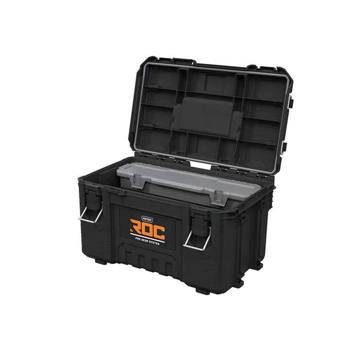 Set of 3 Keter ROC Pro Gear 2.0 tool chests, total capacity 110L, IP65 protection, removable telescoping handle, padlockable, 256982