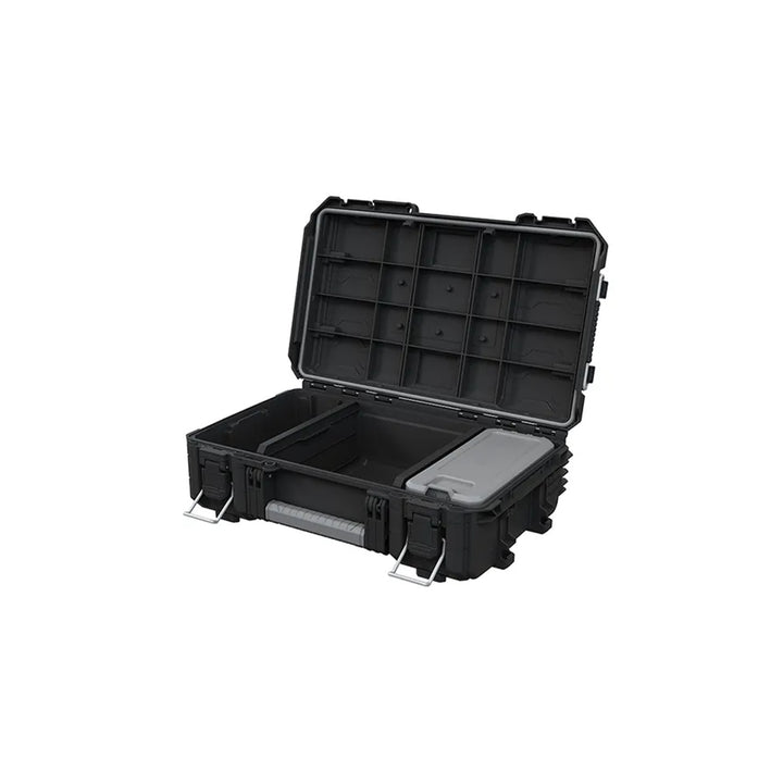 Set of 3 Keter ROC Pro Gear 2.0 tool chests, total capacity 110L, IP65 protection, removable telescoping handle, padlockable, 256982