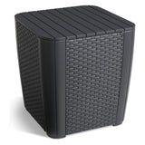 Keter Luzon Garden Table, with storage compartment, weight capacity up to 110 kg, weather-resistant, rattan-look, graphite color, 223932