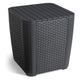 Keter Luzon Garden Table, with storage compartment, weight capacity up to 110 kg, weather-resistant, rattan-look, graphite color, 223932