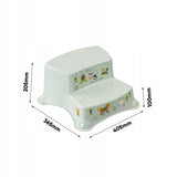 Keeeper Two-Step Children's Step Stool, with anti-slip feature, "Funny Farm" series, weight capacity up to 120 kg, 1003132006300
