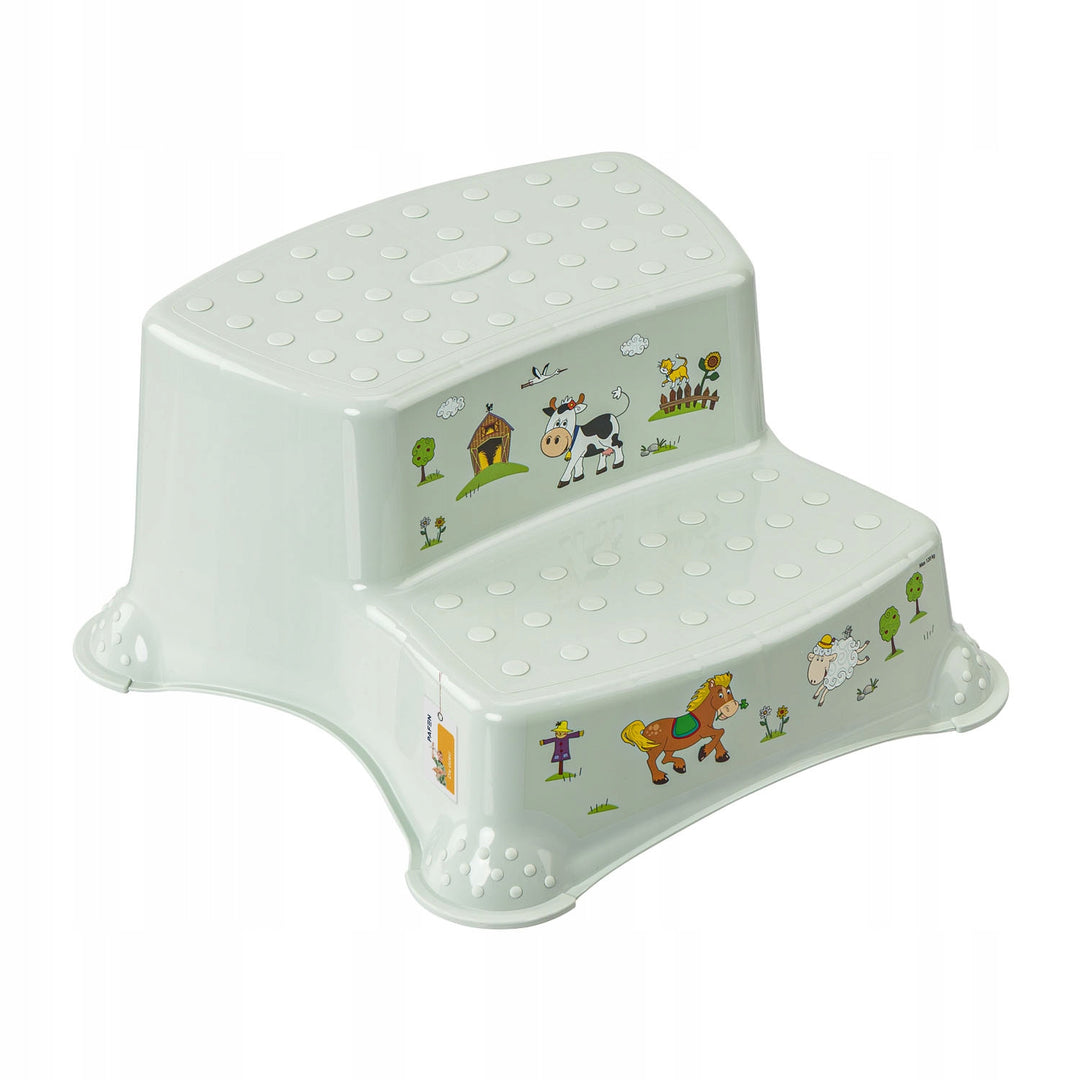 Keeeper Two-Step Children's Step Stool, with anti-slip feature, "Funny Farm" series, weight capacity up to 120 kg, 1003132006300