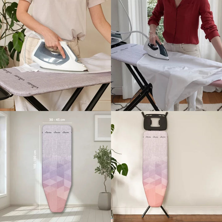 Vileda Diamond Ironing Board Cover, length 110–130 cm, heat-resistant, Quick Fix system, 142468