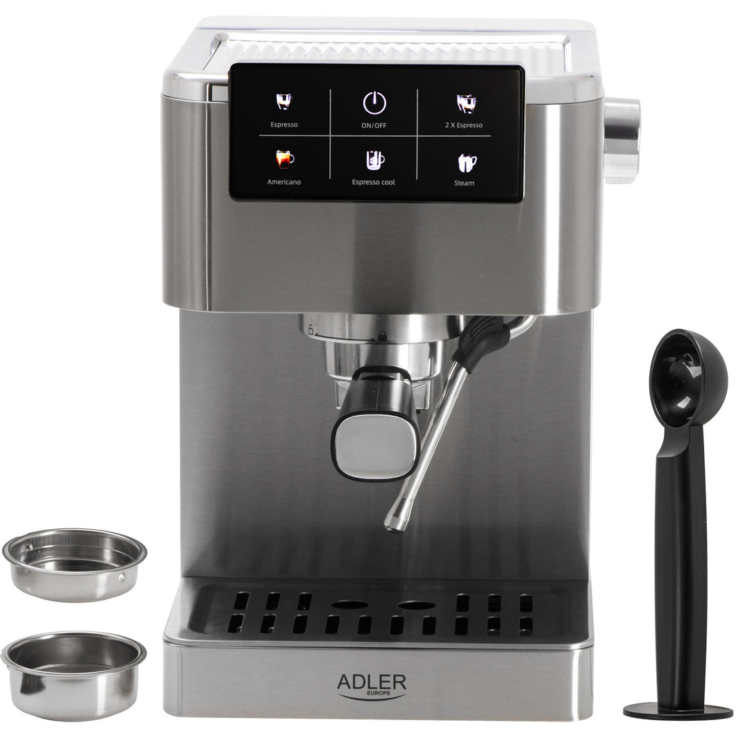 20-bar coffee machine, Thermoblock, milk frother, 5-in-1, Adler AD 4390