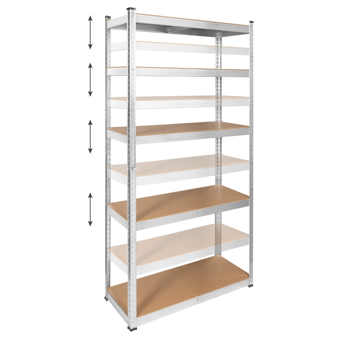 Metal storage rack, 5 shelves, maximum load capacity of 750 kg, 180x90x40, silver, Rebel