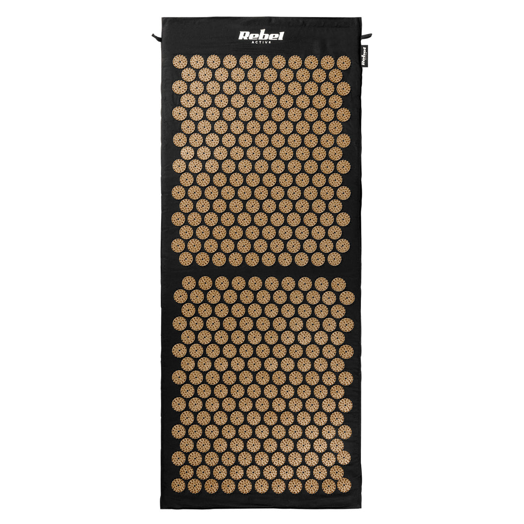 Health Mat with Acupressure Nubs and Cushion, 110x42 cm, XL, Gold Nubs, Rebel Active