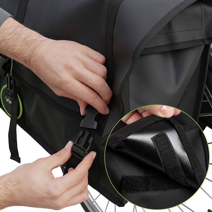 Double PVC Bike Rack Bag with Handle, Black, 40L, VA0446, Vayox