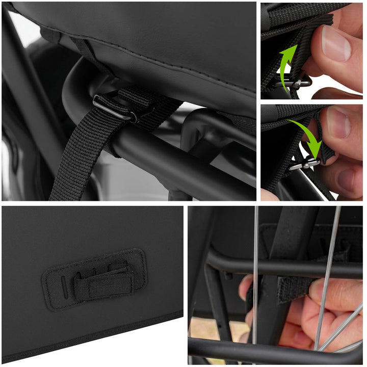 Double PVC Bike Rack Bag with Handle, Black, 40L, VA0446, Vayox
