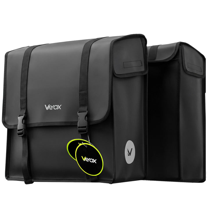 Double PVC Bike Rack Bag with Handle, Black, 40L, VA0446, Vayox