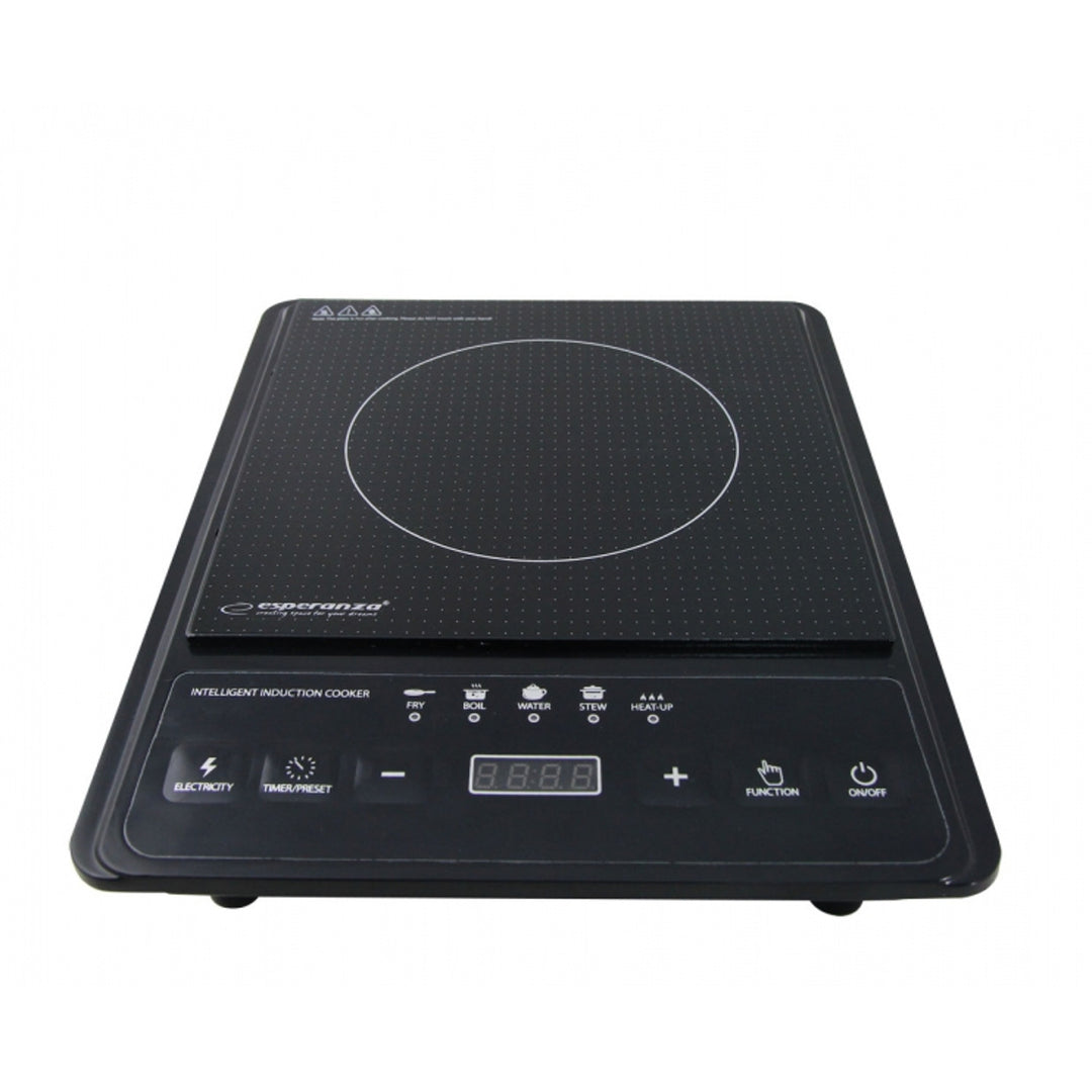 Esperanza Induction Cooktop, 2000W, 5 preset functions, large display, Krakatau