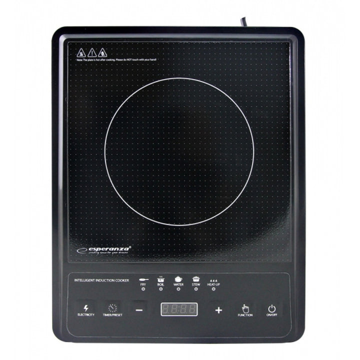 Esperanza Induction Cooktop, 2000W, 5 preset functions, large display, Krakatau