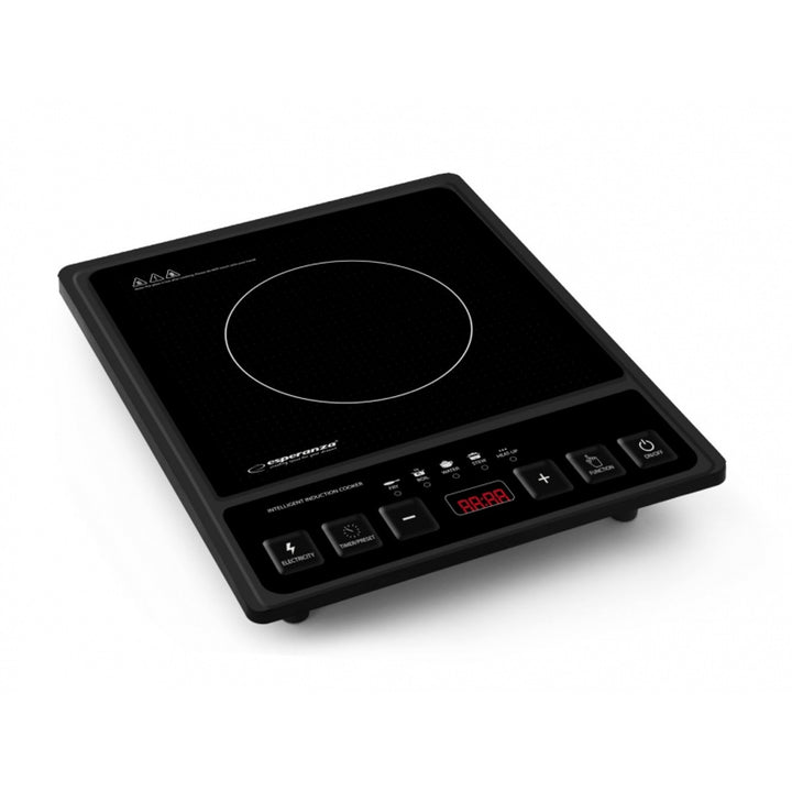 Esperanza Induction Cooktop, 2000W, 5 preset functions, large display, Krakatau