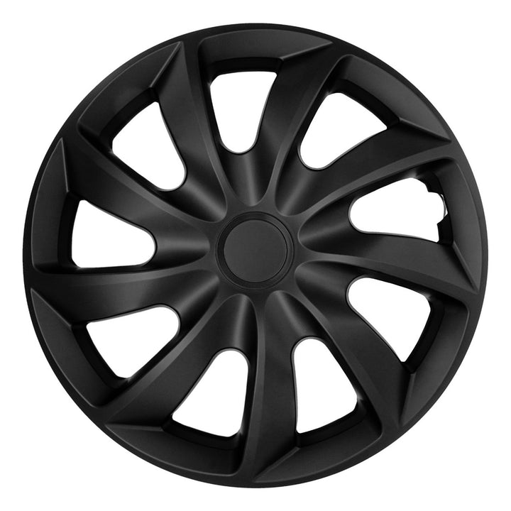 NRM Quad 13'' Universal Car Hubcaps, Matte Black, Set of 4