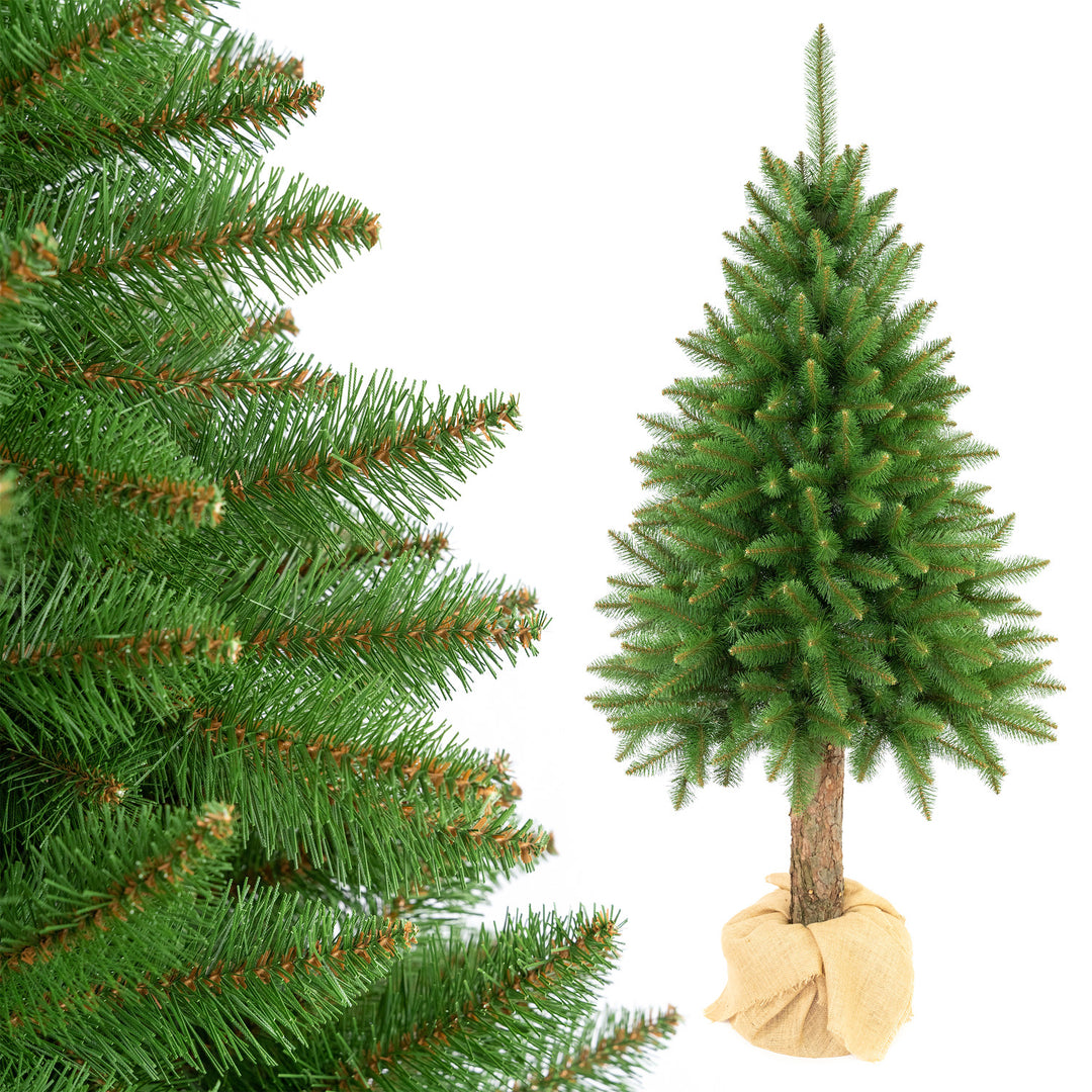 Premium 220 cm Spruce Christmas Tree on a Stump—Dense and Realistic, Damich