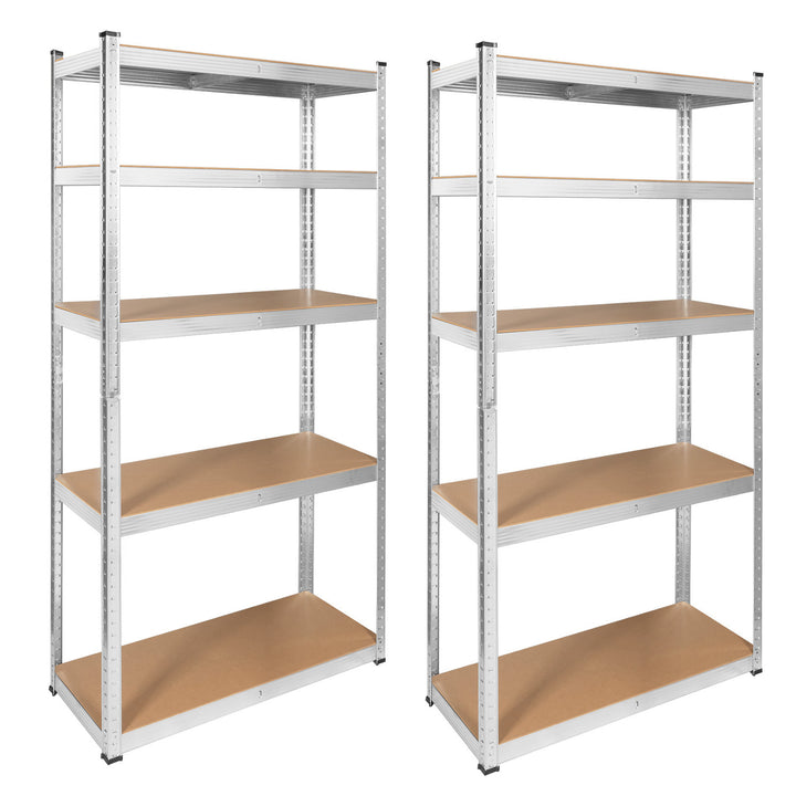 Metal storage rack, 5 shelves, maximum load capacity of 750 kg, 180x90x40, silver Rebel, 2 pieces