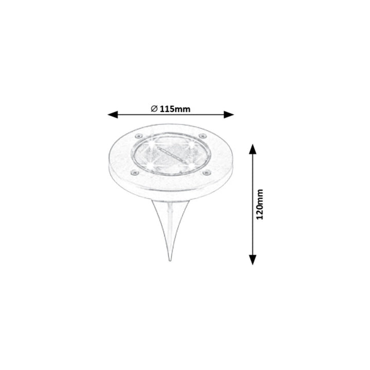Rabalux Dannet Solar Garden Light, IP44, Satin Chrome, 7975, 4 pieces