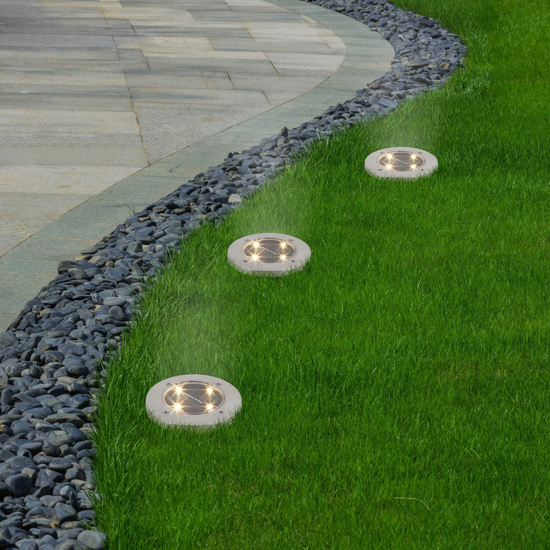 Rabalux Dannet Solar Garden Light, IP44, Satin Chrome, 7975, 4 pieces
