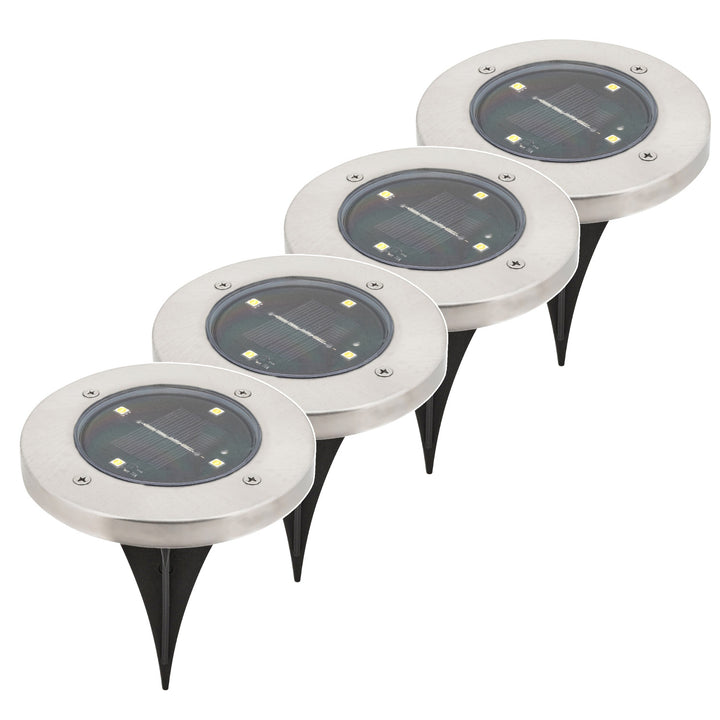 Rabalux Dannet Solar Garden Light, IP44, Satin Chrome, 7975, 4 pieces