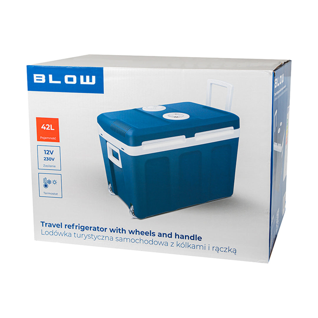 Blow Car Cooler, with wheels, 42L capacity, heating mode, DC 12V and AC 100V–240V, 44–210