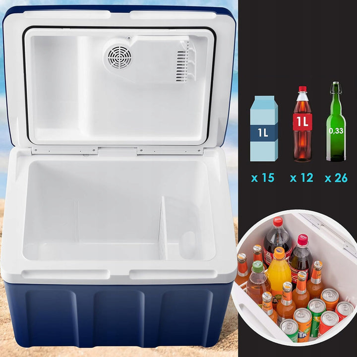 Blow Car Cooler, with wheels, 42L capacity, heating mode, DC 12V and AC 100V–240V, 44–210