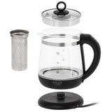 1.5 L Glass Kettle with Tea Infuser and Temperature Control, 2200W, LED, 60–100°C, Adler AD 1299, Black