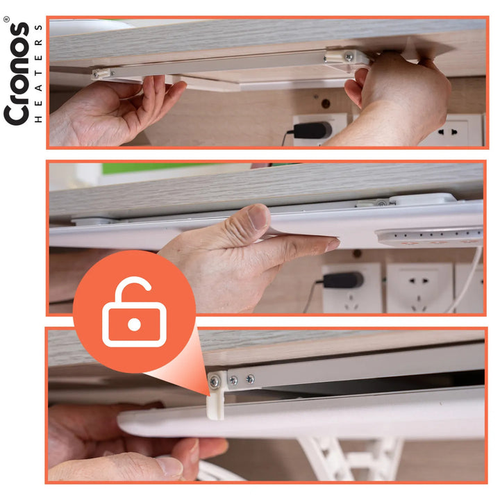 Cronos Under-Desk Infrared Heating Panel, 120W, timer, 3 heat settings, DCH-150
