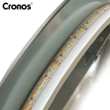 Cronos Heated Mirror, oval, 50x80 cm, LED in three colors, IP44 protection, anti-fog system
