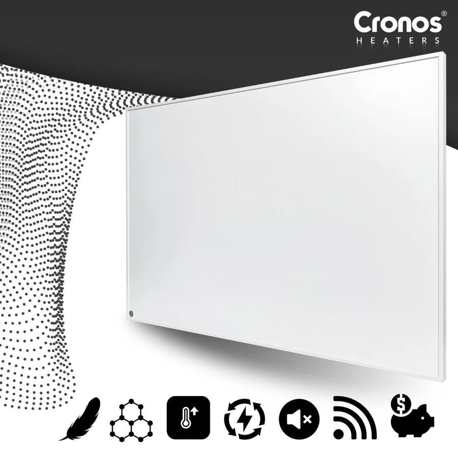 Cronos Graphene Infrared Heater, 300W, White, heats rooms up to 8 m², remote control, PRO CGP-300TWP