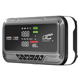 LTC Jump Starter, 12,000 mAh, with air compressor, flashlight, and power bank, LCD display, 65W power, cables and carrying case included, LXJS120