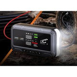 LTC Jump Starter, 12,000 mAh, with air compressor, flashlight, and power bank, LCD display, 65W power, cables and carrying case included, LXJS120