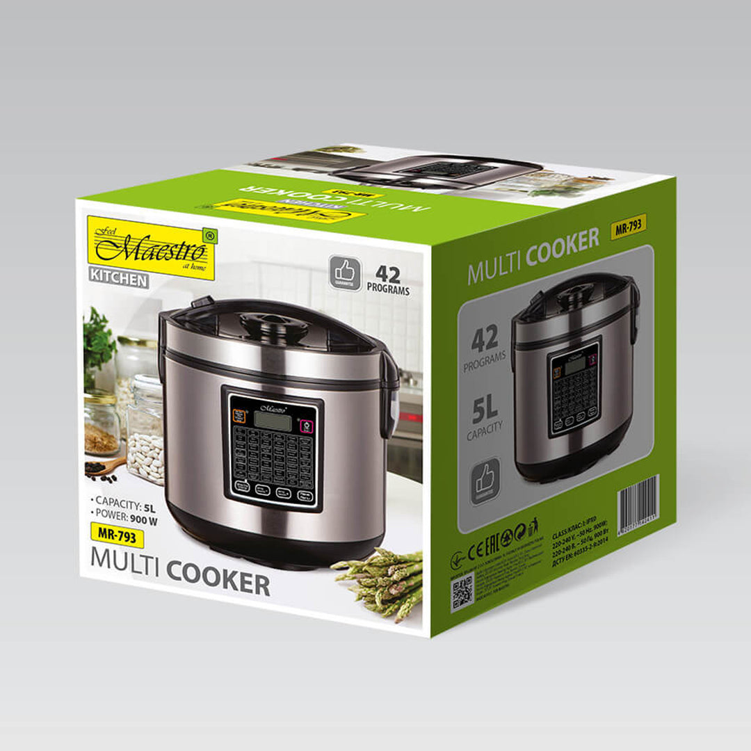 Maestro Multicooker Electric Pot, 5L capacity, 42 programs, 900W power, timer, MR-793
