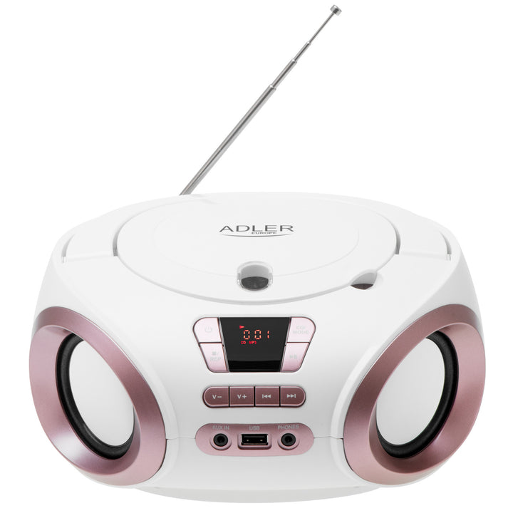 Boombox Radio with CD, MP3, USB, FM Radio, AUX, Headphone Jack, Adler, AD 1181