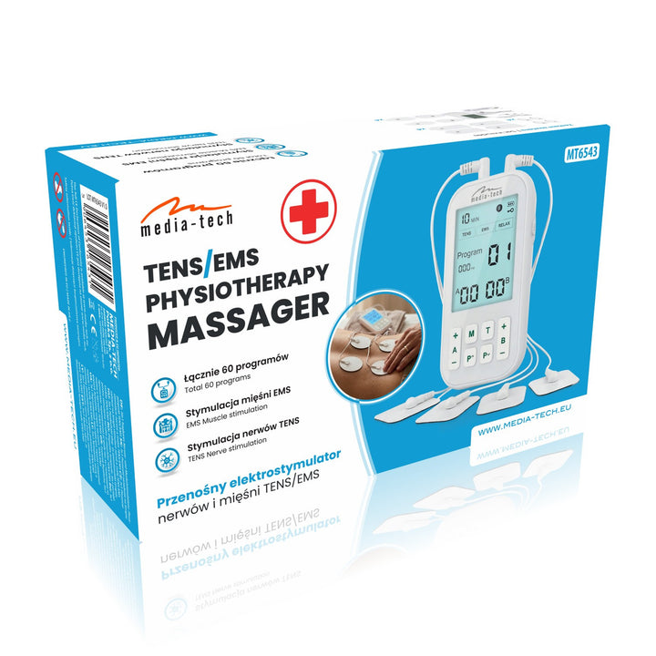 Massager and muscle electrostimulator, TENS/EMS, 3-in-1 stimulation, Mediatech, MT6543