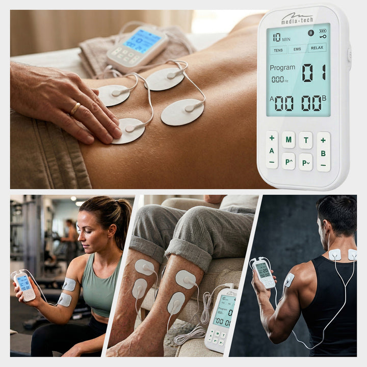 Massager and muscle electrostimulator, TENS/EMS, 3-in-1 stimulation, Mediatech, MT6543