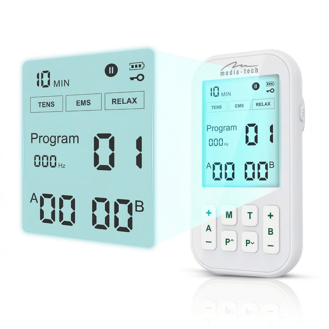 Massager and muscle electrostimulator, TENS/EMS, 3-in-1 stimulation, Mediatech, MT6543