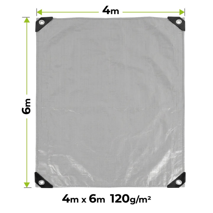 Silver Tarpaulin, 120g, 4x6m, VA0476, Waterproof, Vayox