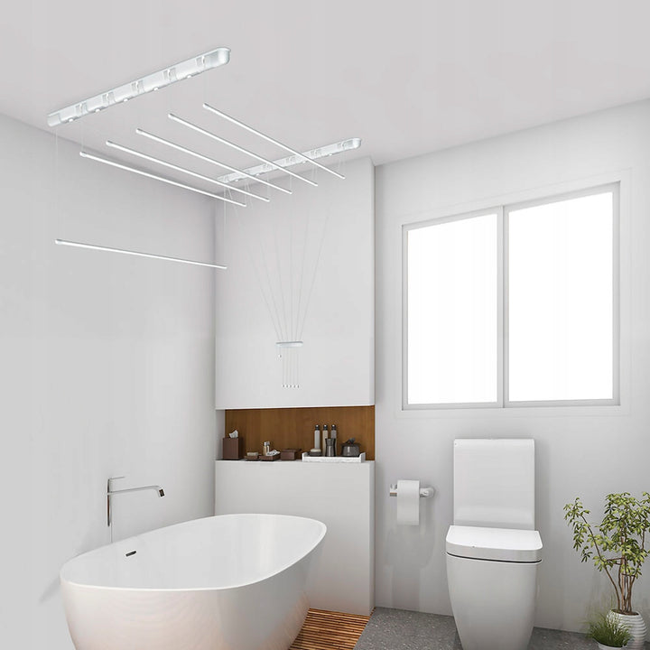Ceiling-mounted clothes drying rack with 6 rods, 140 cm, drying area 8.4 m, Sepio